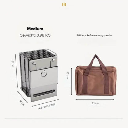 Faltbarer Campingkocher Holzofen Edelstahl