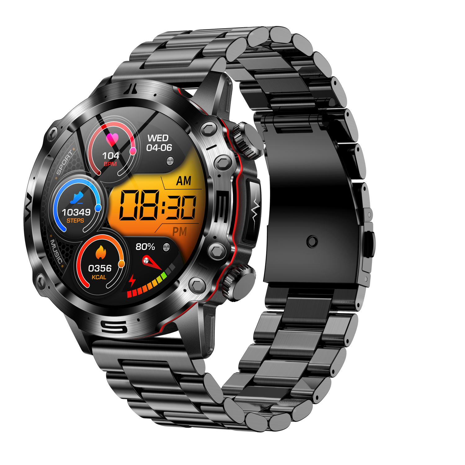 GlycoGuard™ | ECG Blutzucker- &amp; Blutdruck-Gesundheitsmonitor Sportuhr für Fitness-Tracking &amp; tägliches Gesundheitsmanagement