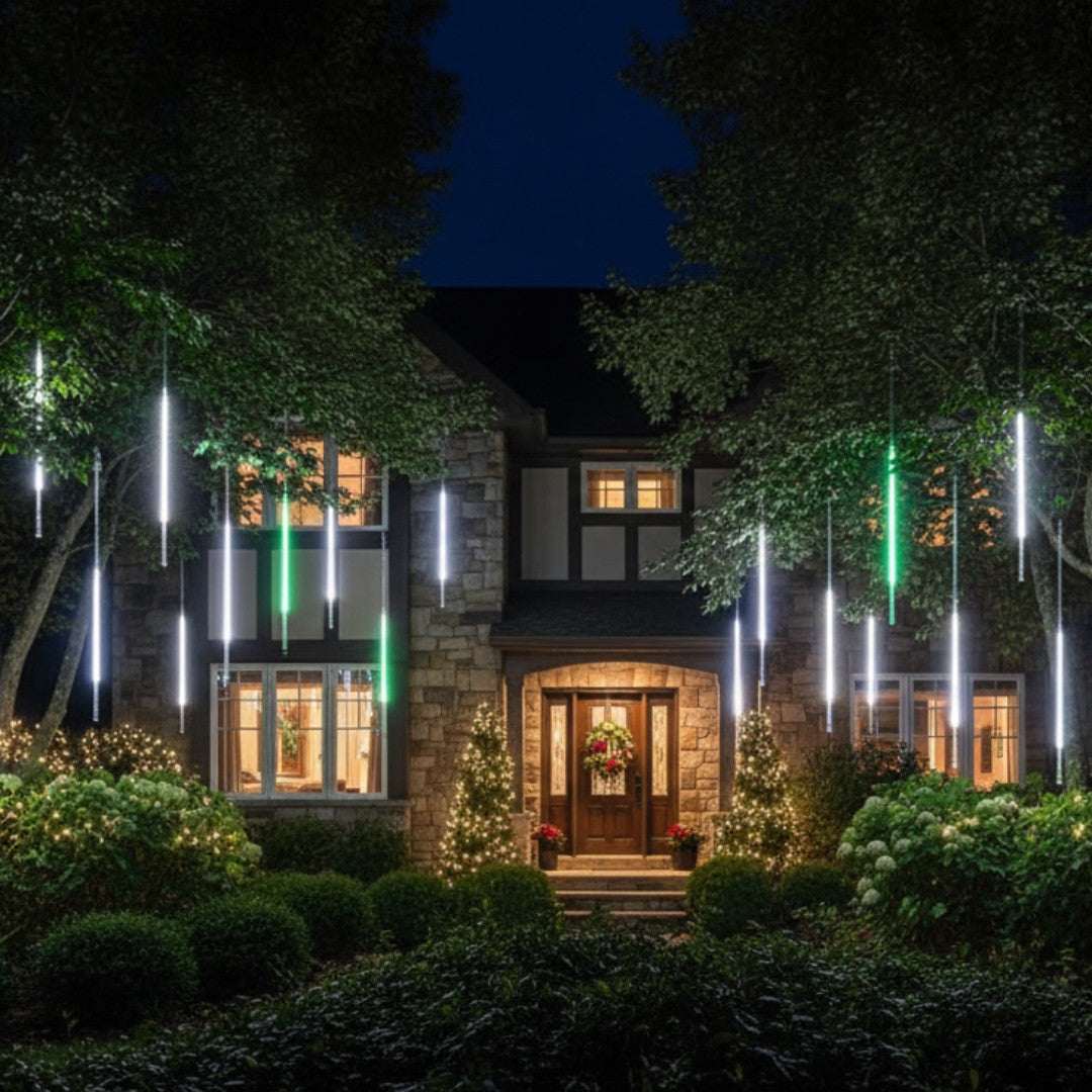 Meteorregen LED Lichterkette | Weihnachtsbeleuchtung Außen