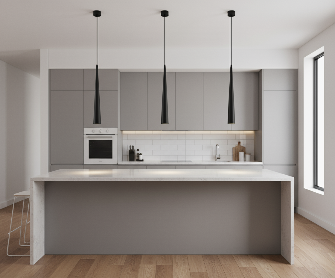 Moderne LED-Pendelleuchte – Dimmbarer Aluminium-Kegel