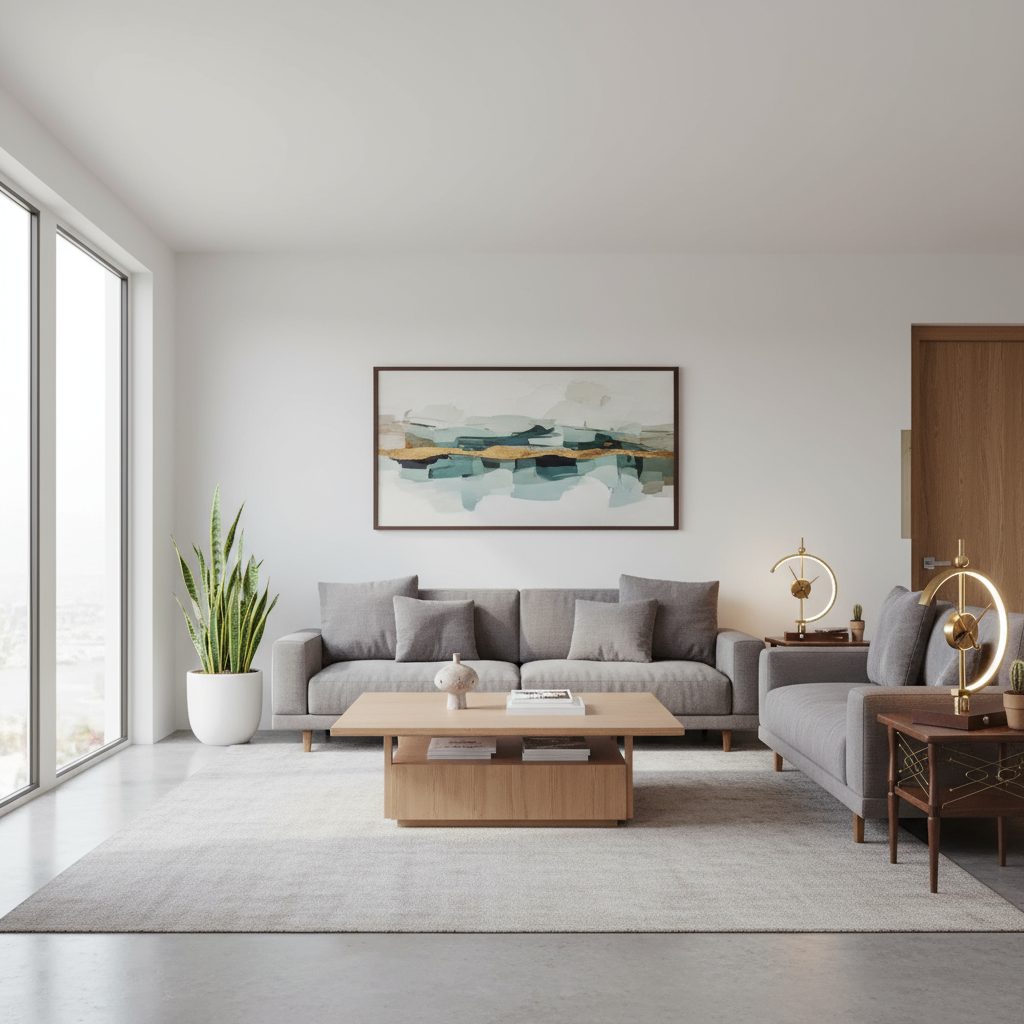 Moderne LED Tischlampe mit Uhr und Kabellosem Ladegerät