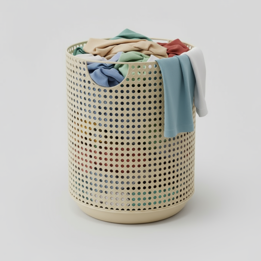 Nordic Aufbewahrungskorb | Moderner Wäschekorb aus Metallimitat