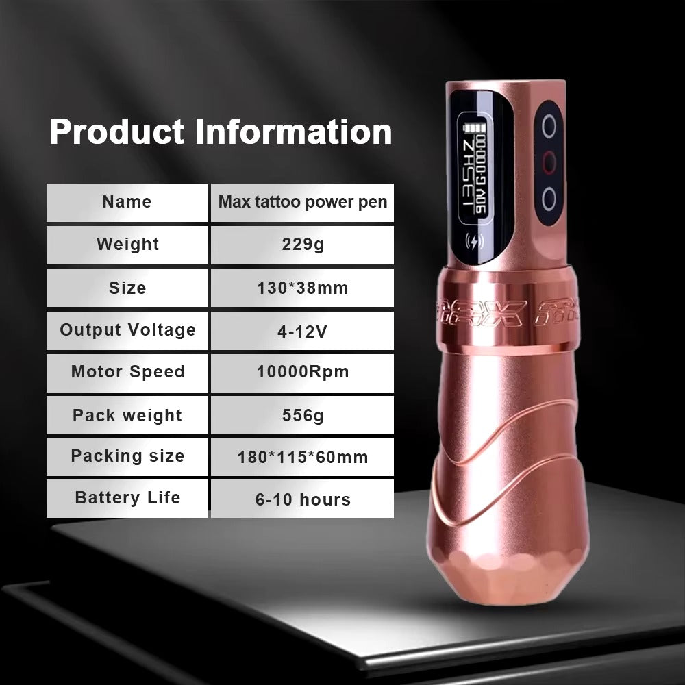 Tattoo Pen Professioneller Permanent Make-up und Tattoo Stift Leise 10.000 U/min LED Display
