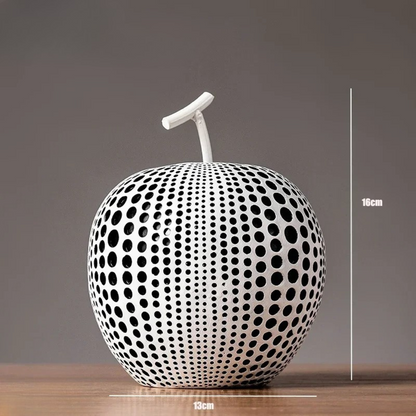 MonoApple Apfel-Skulptur – schwarz-weißem Tupfenmuster
