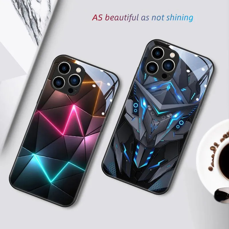 Glühendes Luminous Beleuchtetes Smart Sprachgesteuertes Cover Für Iphone &amp; Samsung Smartphone Serie