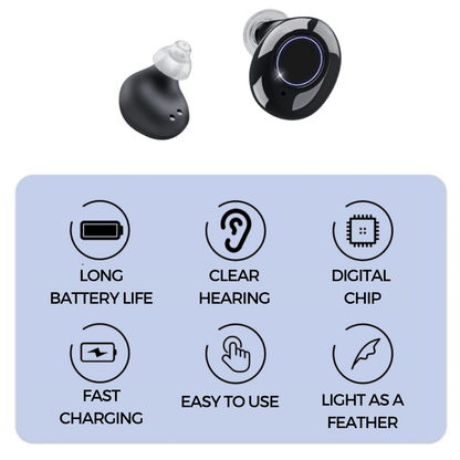 AudioSpark™ – Wiederaufladbare &amp; Unsichtbare Hörgeräte