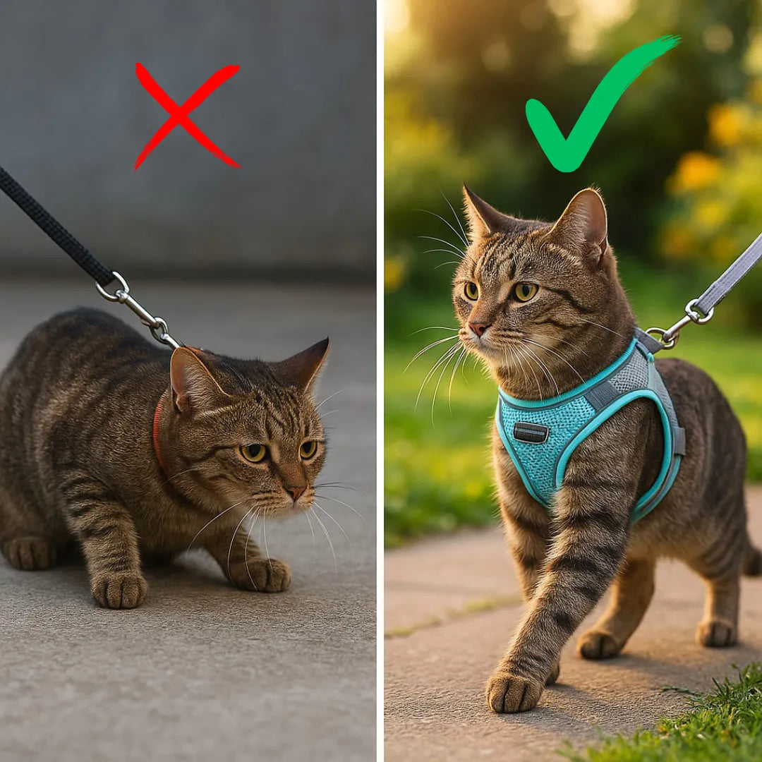 Katzengeschirr mit Leine | Bequem &amp; sicher für Spaziergänge