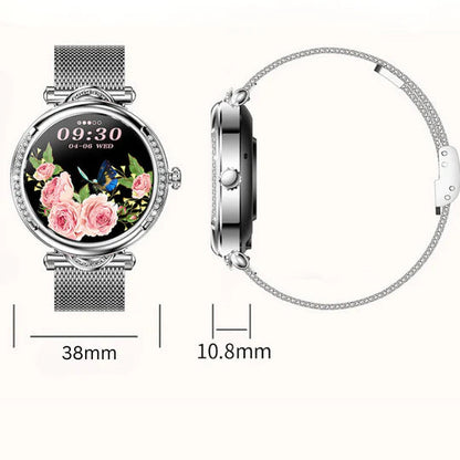 Zelara - Luxus Diamanten Zifferblatt Multifunktional Runde Smart Uhren
