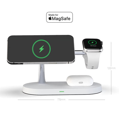 4-in-1 Wireless-Ladestation - Magnetisches Qi-Ladegerät für Telefon, Uhr &amp; Ohrhörer