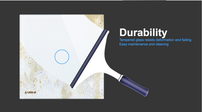 Smart Touch-Lichtschalter mit Dimmfunktion, Glasoberfläche &amp; Fernbedienung – Feuchtigkeitsfest &amp; LED-Hintergrundbeleuchtung