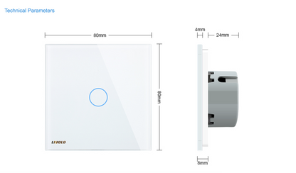 Smart Touch-Lichtschalter mit Dimmfunktion, Glasoberfläche &amp; Fernbedienung – Feuchtigkeitsfest &amp; LED-Hintergrundbeleuchtung