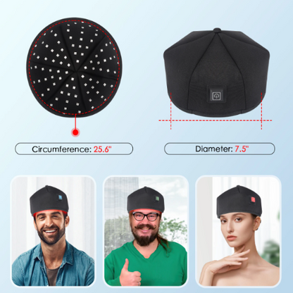 Rotes Lichttherapie-Haargrowth-Cap mit 120 LEDs - Infrarotbehandlung für dünner werdendes Haar zu Hause