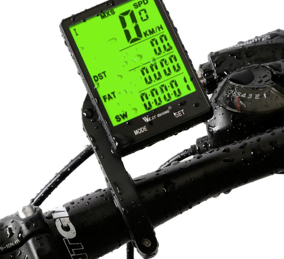 Wasserdichter Fahrradcomputer mit Display – Geschwindigkeit, Strecke, Uhrzeit, mehrsprachig