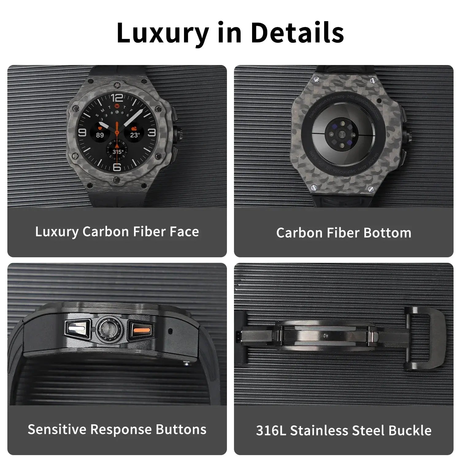 Galaxy Ultra Carbon Fiber Band &amp; Case Combo - Premium Schutz für Samsung Galaxy Watch 7 Ultra 47mm