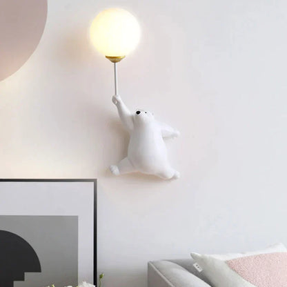 Bären-Wandlampe mit 3D-Mondlicht fürs Kinderzimmer