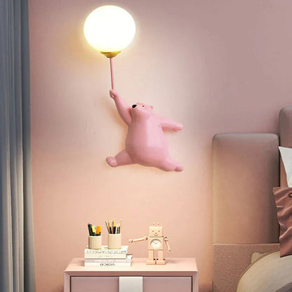 Bären-Wandlampe mit 3D-Mondlicht fürs Kinderzimmer