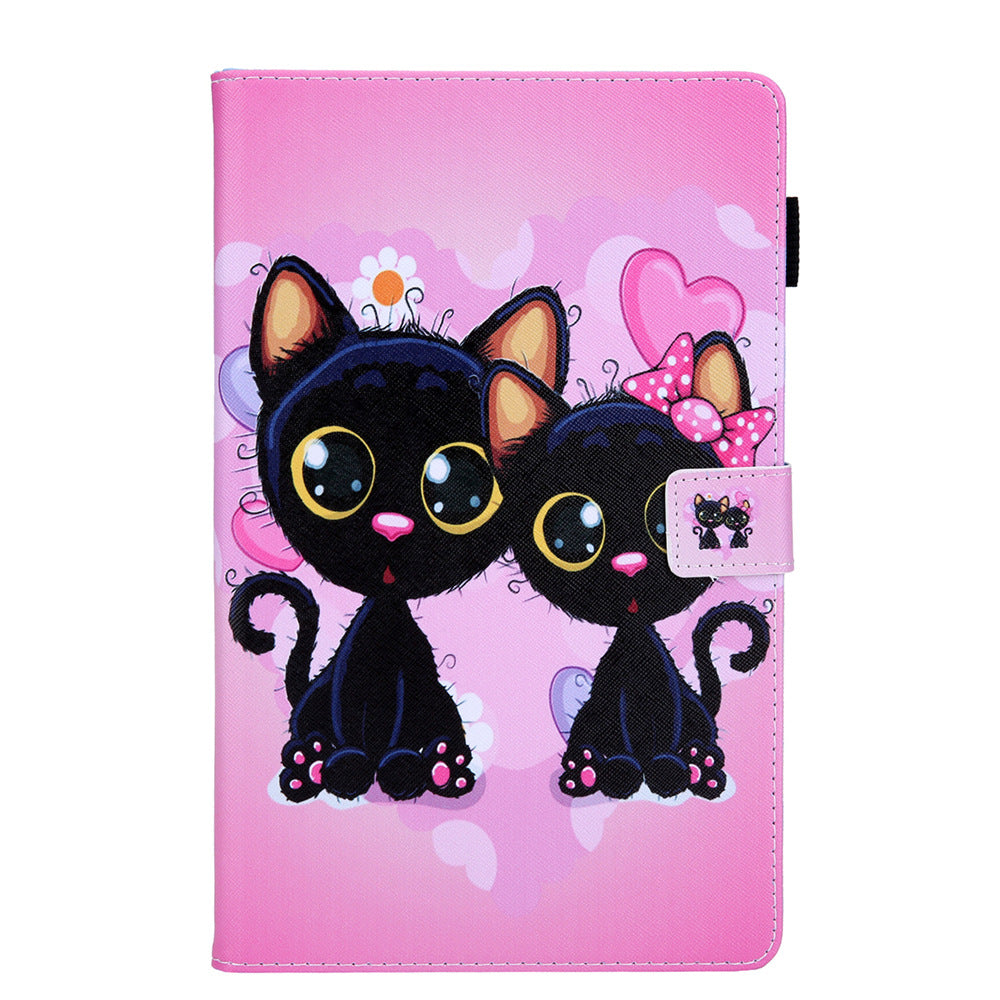 Magnetische Cartoon-PU-Leder-Brieftaschen-Tablet-Hülle für Samsung Tab