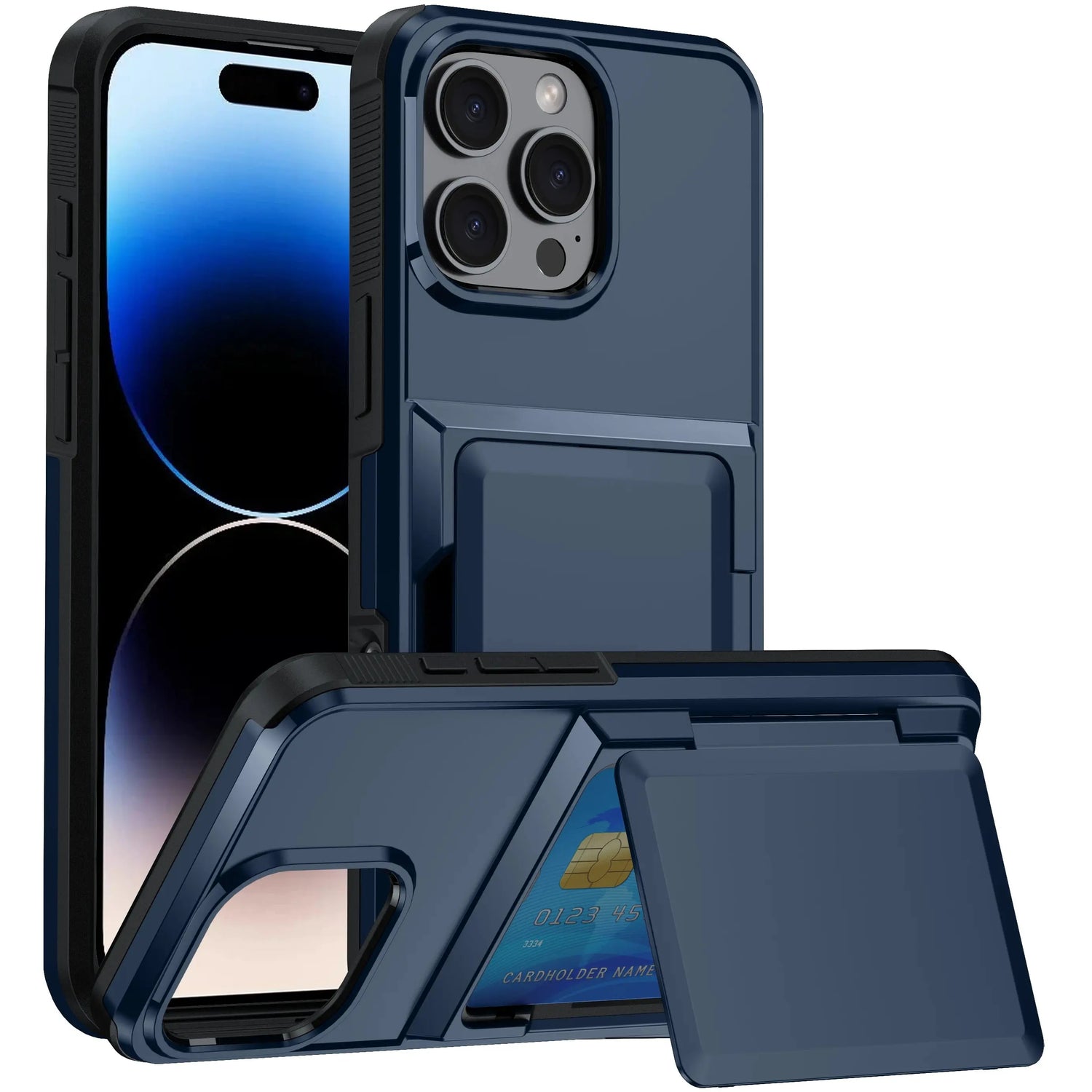 ArmorGuard Wallet Case mit Kartenhalter für iPhone 16 und 16 Pro Max - Stoßfest Schwerlastschutz