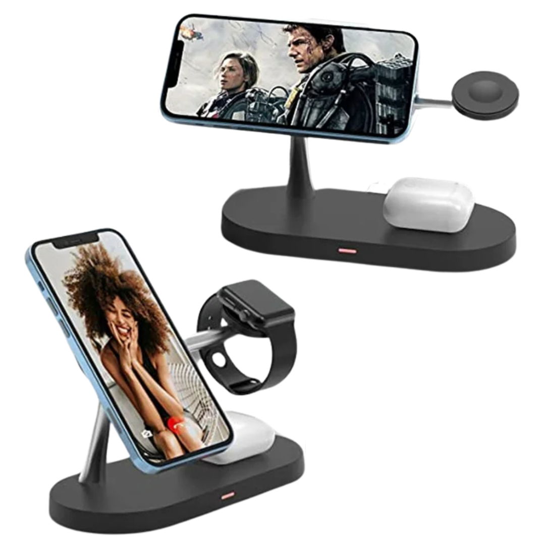 5-in-1 Magnetischer Kabelloser Ladeständer für iPhone 15/14/13/12 Pro Max, Apple Watch 9/8/7, AirPods | Schnelle Wireless-Charging-Dockingstation