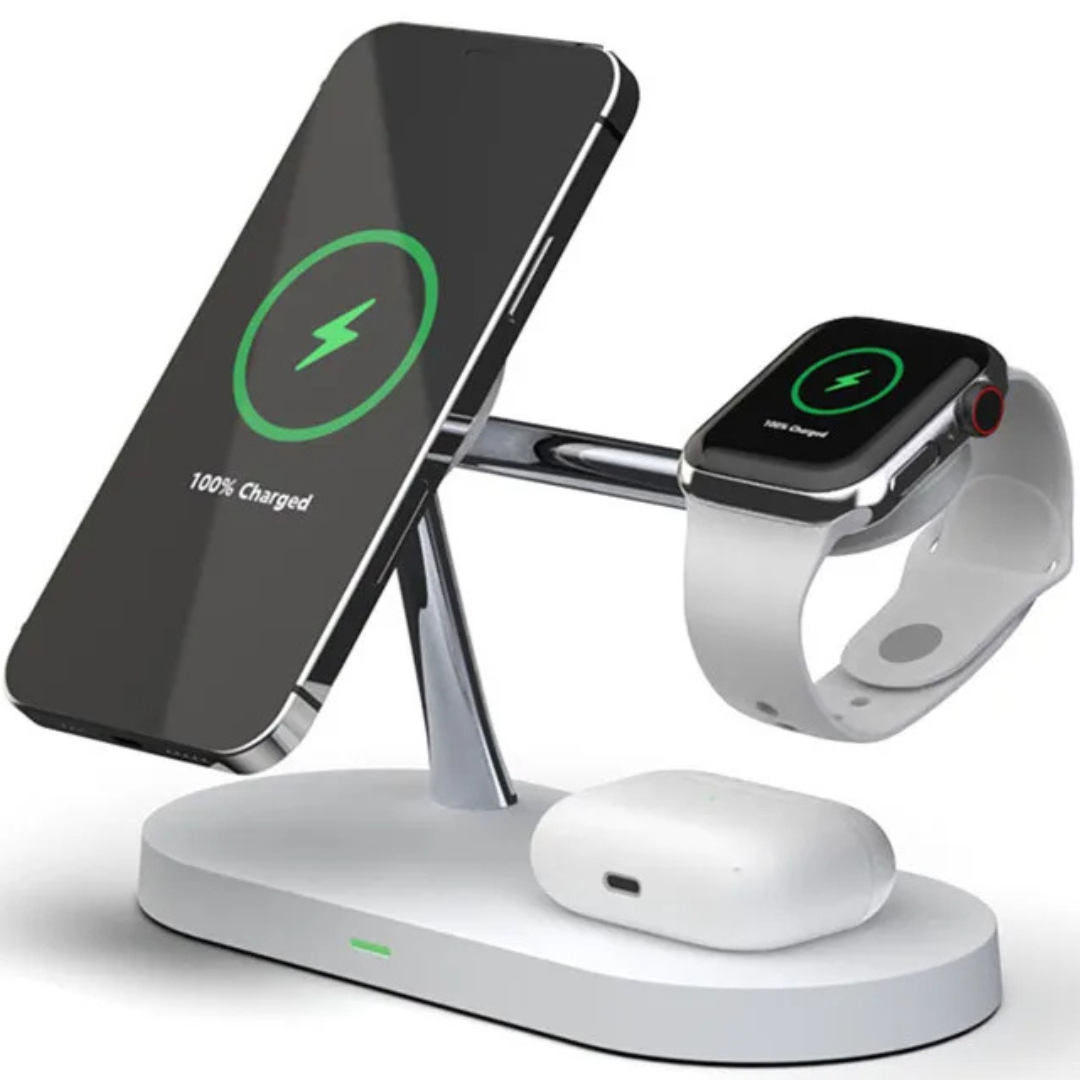 5-in-1 Magnetischer Kabelloser Ladeständer für iPhone 15/14/13/12 Pro Max, Apple Watch 9/8/7, AirPods | Schnelle Wireless-Charging-Dockingstation