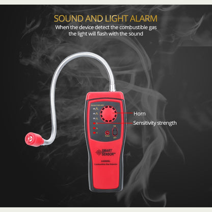 Tragbarer Gasleckdetektor mit flexiblem Sensor – Erdgas-, Methan- und Propan-Schnüffler mit 85dB Alarm und LED-Anzeige