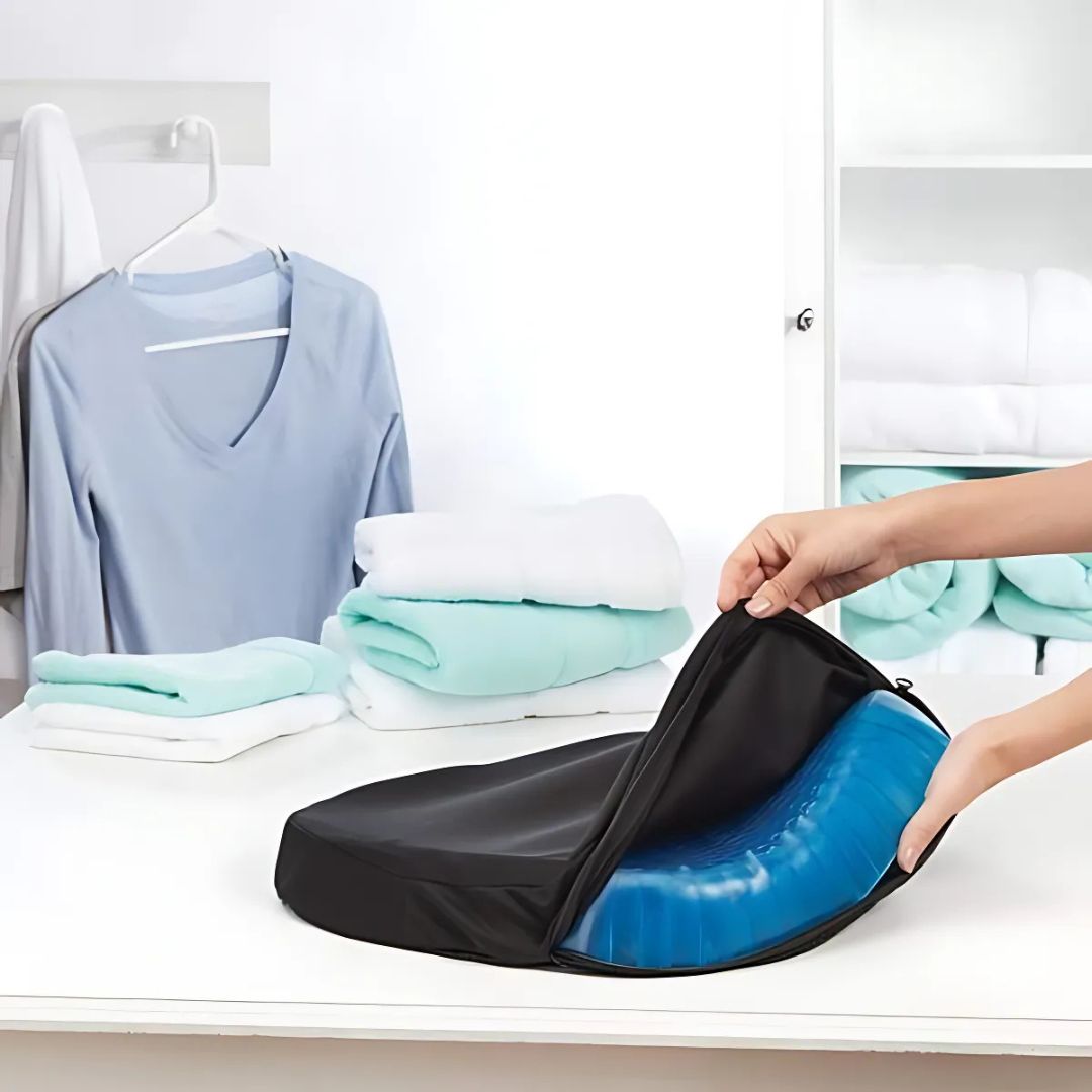 Orthopädisches Gel-Sitzkissen zur Druckentlastung, Steißbeinschmerzen und Unterstützung des unteren Rückens - Ideal für Bürostühle, Autos und Rollstühle