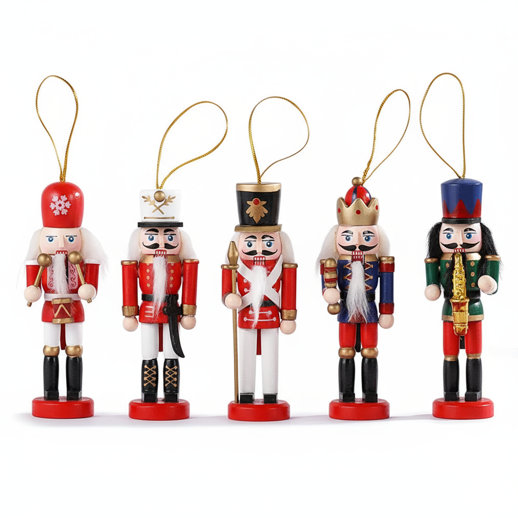 Mini Nussknacker Set | Weihnachtsbaum Dekoration 5 Stück