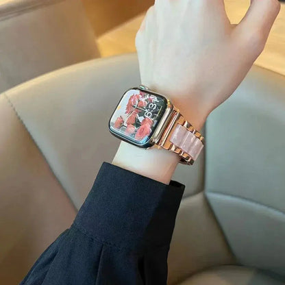 EleganceFit Harz- und Edelstahlband für Apple Watch Series 10 – Luxus-Stil für moderne Frauen