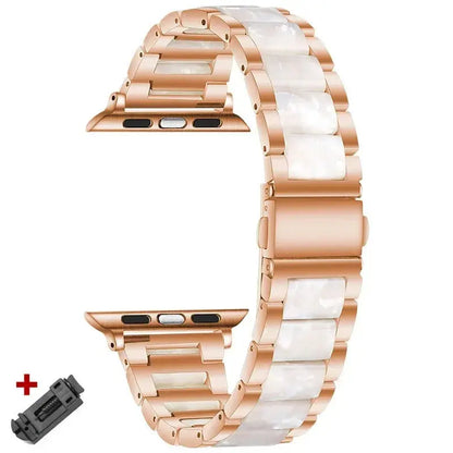 EleganceFit Harz- und Edelstahlband für Apple Watch Series 10 – Luxus-Stil für moderne Frauen