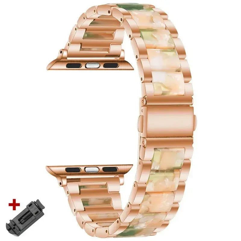 EleganceFit Harz- und Edelstahlband für Apple Watch Series 10 – Luxus-Stil für moderne Frauen