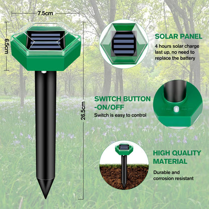 Ultraschall-Maulwurf-Abschreckmittel 4er-Pack