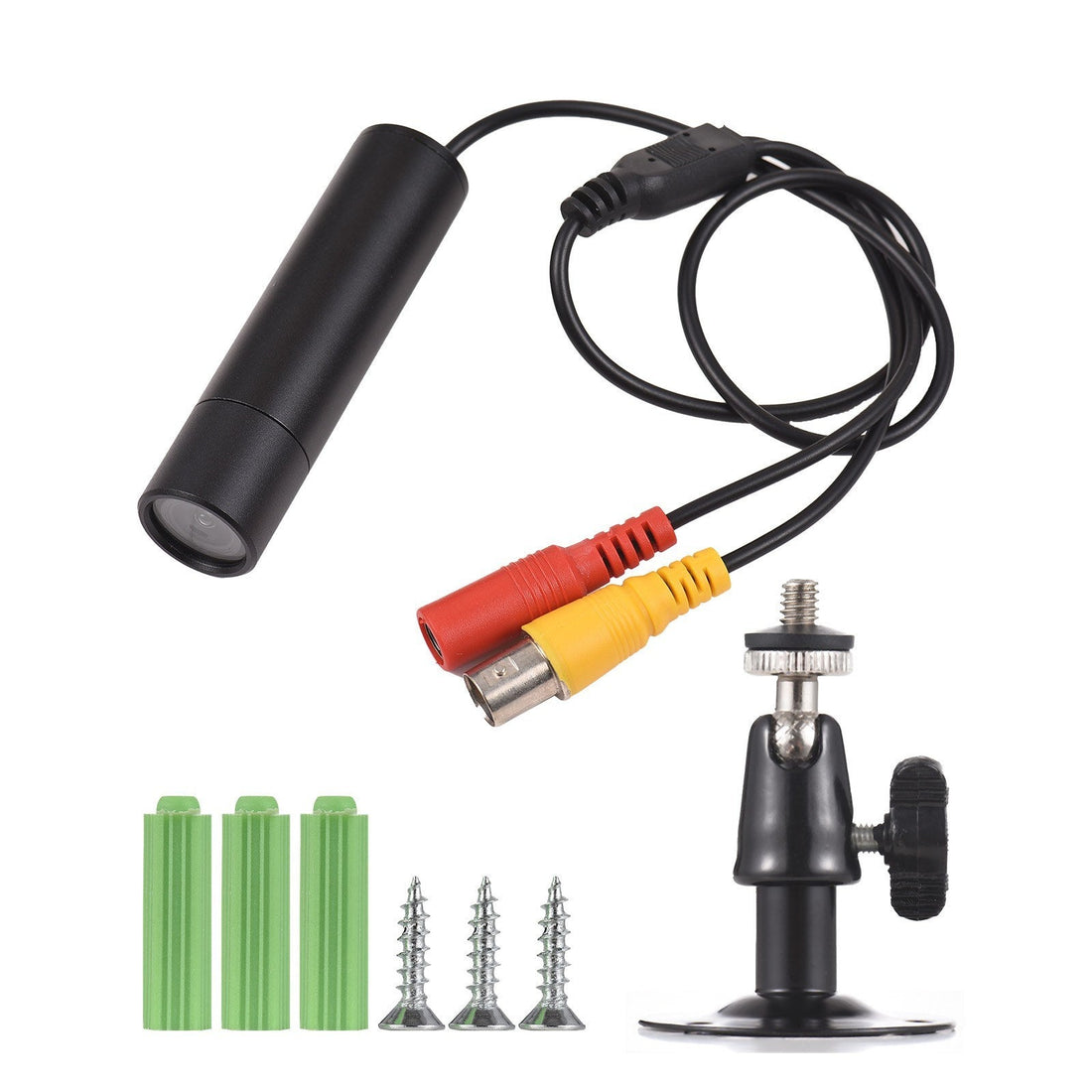 2MP 1080P Mini Kabel CCTV Innen Sicherheitskamera mit 3,6mm Weitwinkelobjektiv und Wandmontagehalterung, Analog PAL System