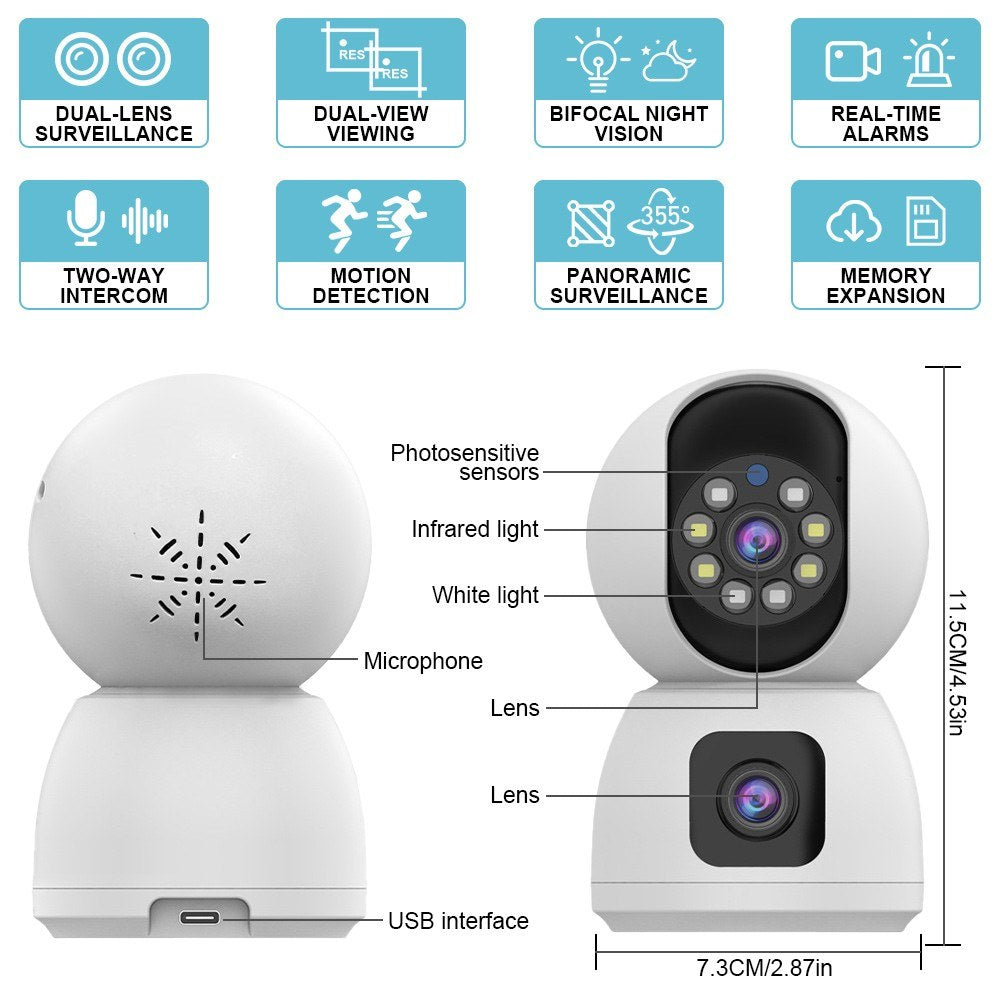 Smart Wireless WiFi Kamera 1080P Monitor
