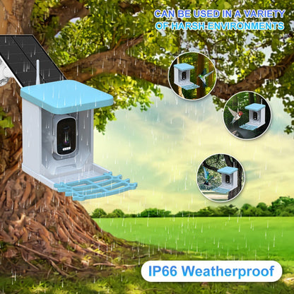 Solarbetriebener intelligenter Vogelfutterspender mit 4MP Kamera und 2L Kapazität für den Außenbereich