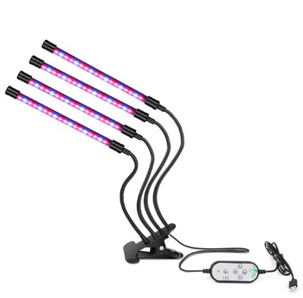 USB LED Pflanzenlampe mit Zeitschaltuhr und Schwanenhals – Rot Blau Grow Light für Zimmerpflanzen