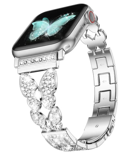 FlutterGlimmer Diamond Butterfly Band für Apple Watch