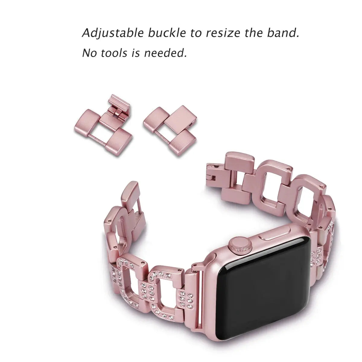 GlamourLink Diamond Edelstahlband für Apple Watch Series 10 9 &amp; Ultra 1 2 – Luxus Damenarmband