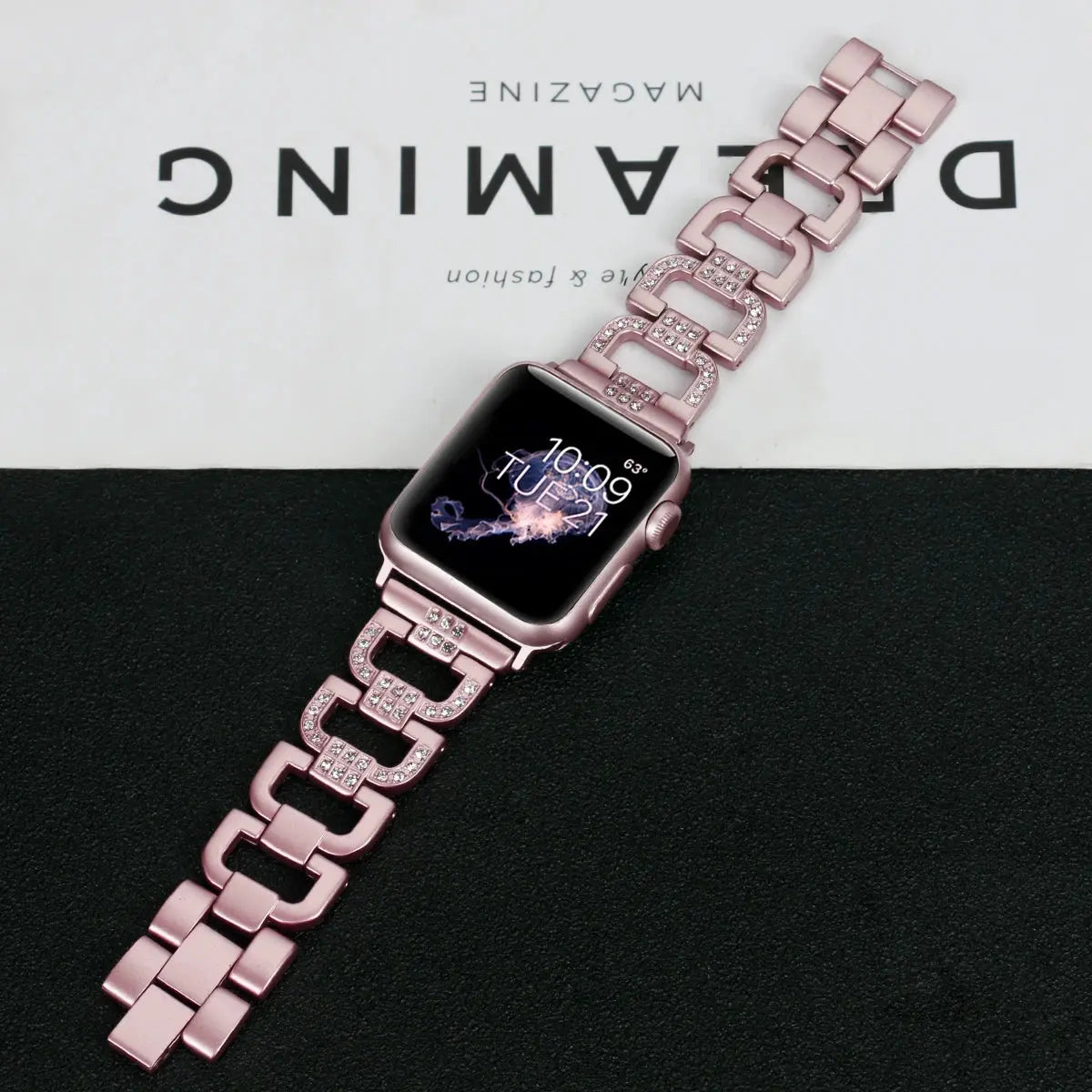 GlamourLink Diamond Edelstahlband für Apple Watch Series 10 9 &amp; Ultra 1 2 – Luxus Damenarmband