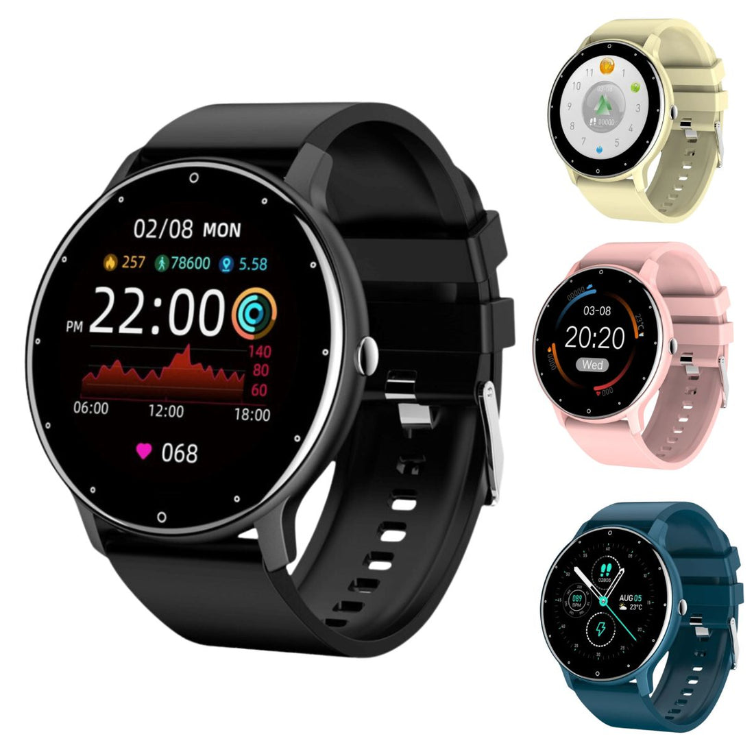 Smartwatch Pro für Fitness – Wasserfeste Sportuhr mit Herzfrequenzmessung