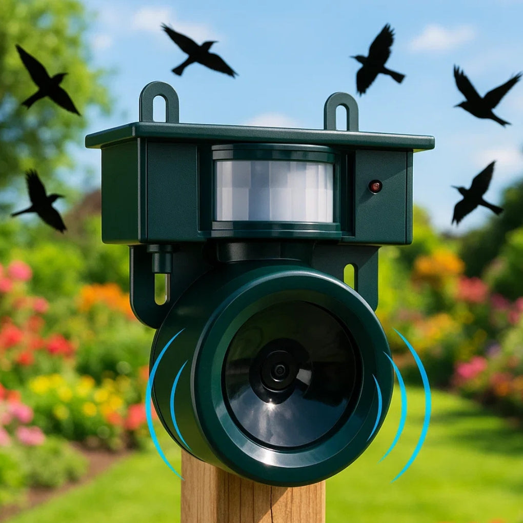 Bewegungsmelder-Vogelschreck für Krähen: Idealer Taubenvertreiber mit Geräuschschreck
