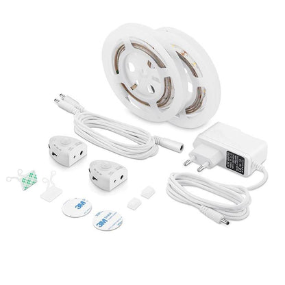 Wasserdichte LED-Bettbeleuchtung mit Bewegungsmelder, dimmbar 1,2m Warmweiß, automatische Ein/Aus-Schaltung, für Einzel- und Doppelbett