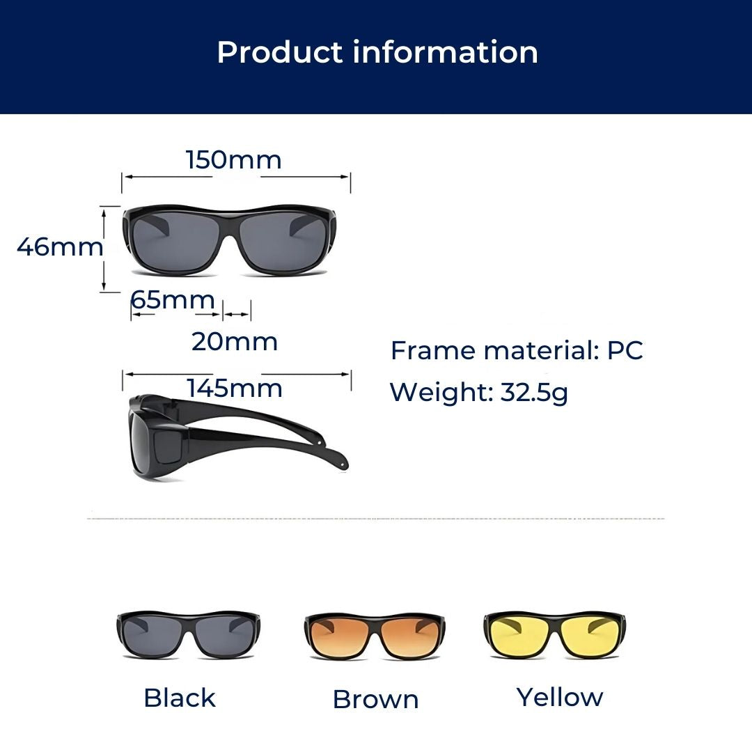 Nachtfahrklarheitsbrille - Anti-Blend UV-Schutzbrille zur Reduzierung der Augenbelastung &amp; Verbesserung der Sicht beim nächtlichen Fahren
