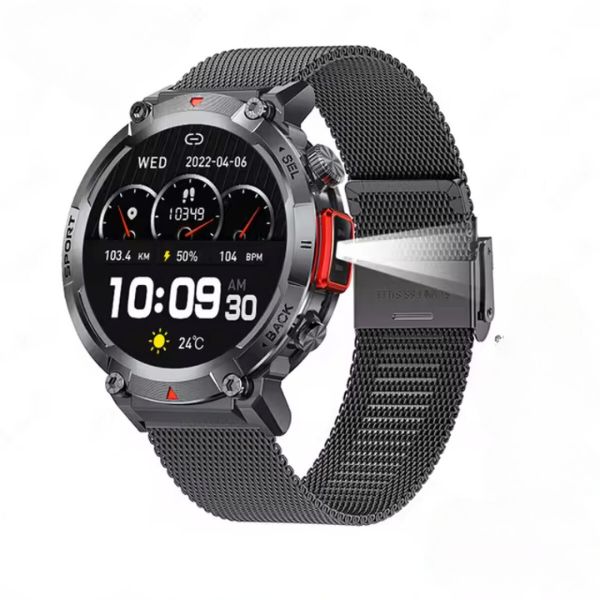 Stoßfeste Smartwatch mit Bluetooth-Anruffunktion, LED, IPX8 wasserdicht, 1,45&quot; TFT-Display &amp; 300 mAh Akku – Für Sport &amp; Outdoor