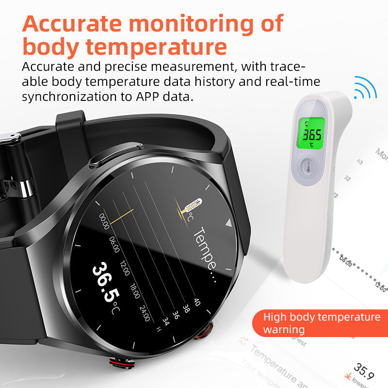 Eintasten Blutdruck ECG/EKG HRV Herzfrequenzmonitor Gesundheits-Smartwatch