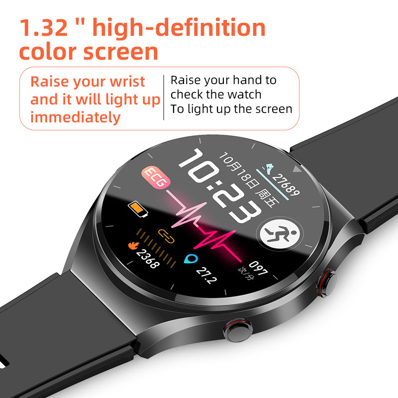 Eintasten Blutdruck ECG/EKG HRV Herzfrequenzmonitor Gesundheits-Smartwatch