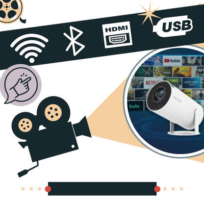 Tragbarer 4K Ultra HD Videoprojektor mit integriertem Lautsprecher und vielseitiger Konnektivität