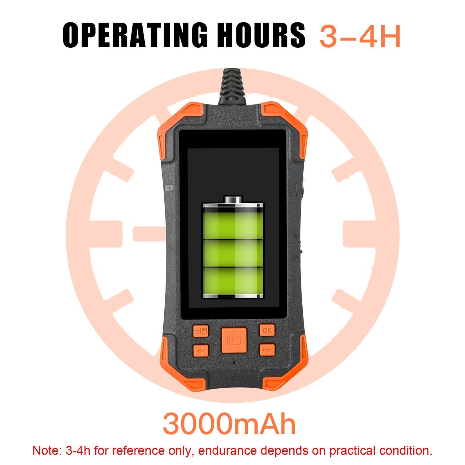 4.3 Zoll 1080P Industrie-Endoskop - 5.5mm Linse, semi-rigides Kabel, IP67 wasserdicht, LED-Licht, TF-Kartensteckplatz - Ideal für Auto-Reparatur &amp; Rohrinspektion