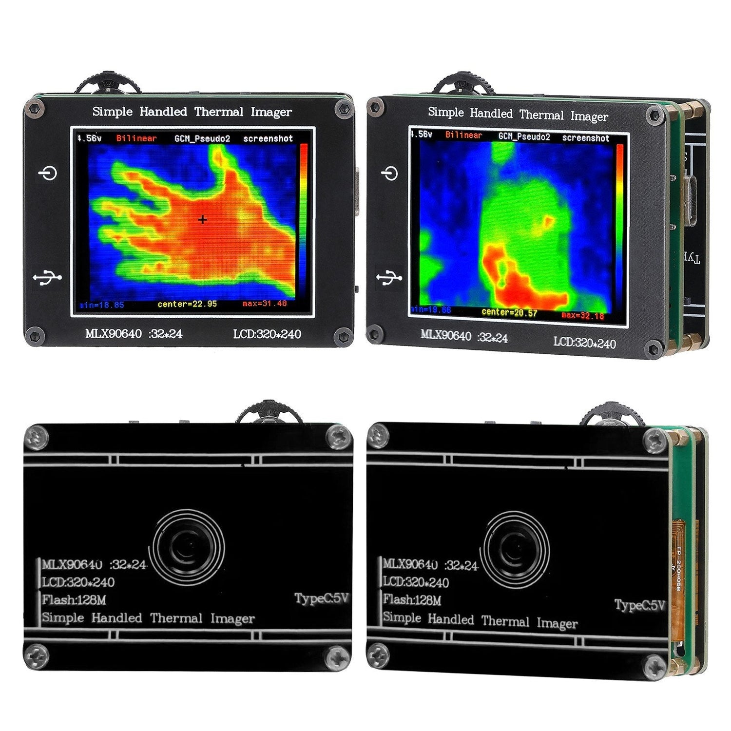 Handheld-Wärmebildkamera: 24x32 Pixel Infrarotsensor, 240x320 Auflösung, 2,0-Zoll LCD, -40℃ bis 300℃