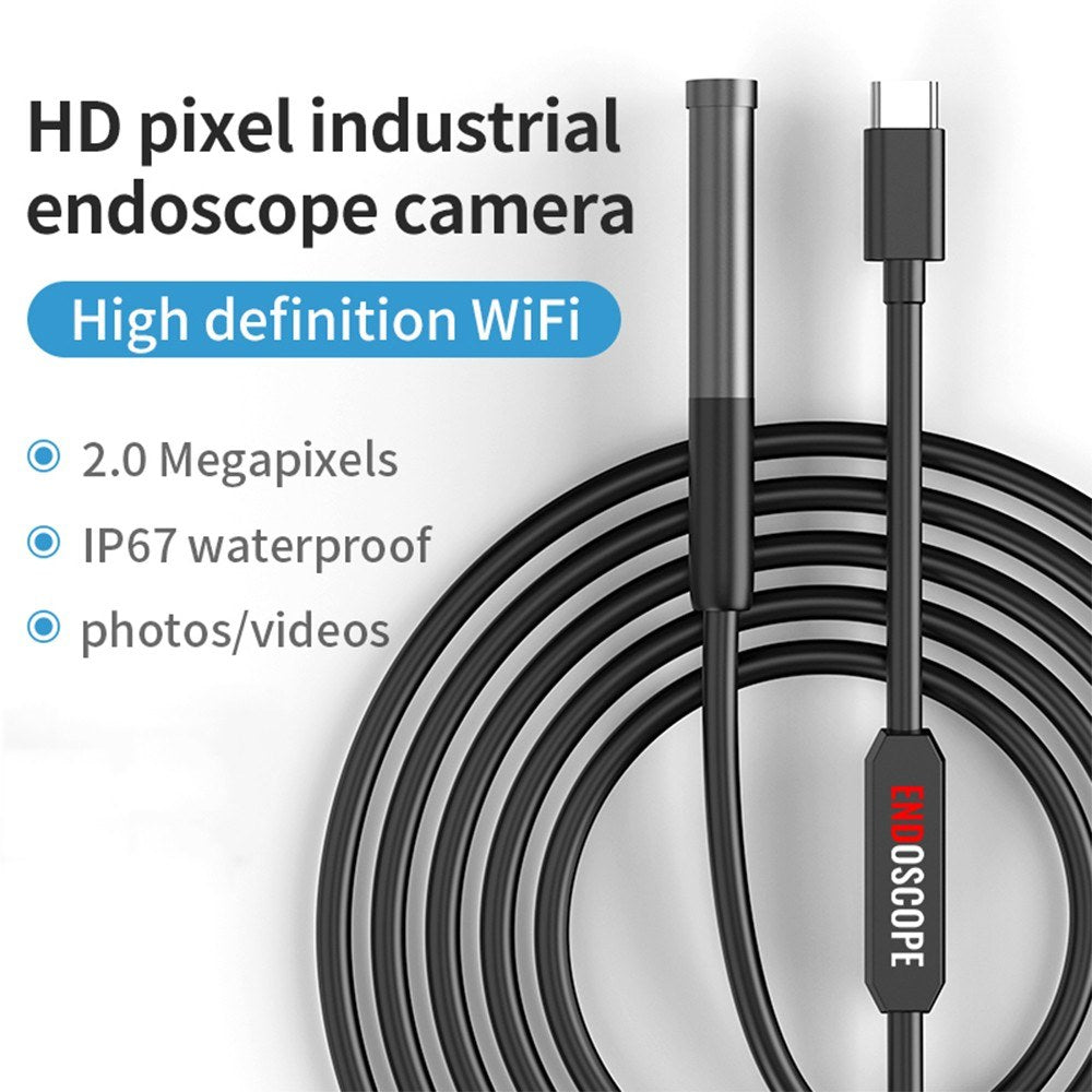 Type-C Endoskopkamera 7,9 mm mit einstellbarem LED, IP67 wasserdicht für Android-iOS-Geräte