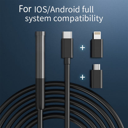 Type-C Endoskopkamera 7,9 mm mit einstellbarem LED, IP67 wasserdicht für Android-iOS-Geräte